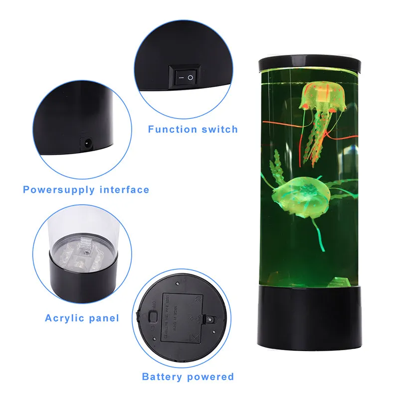 Multicolor Changing Jellyfish Lava Lamp Home Office Decor