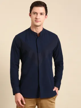 Navy blue Malai Cotton Shirt - MM0853