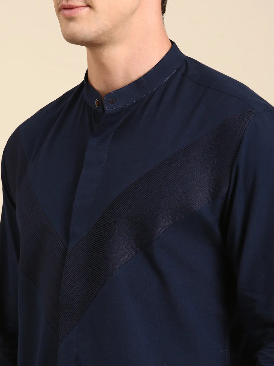 Navy blue Malai Cotton Shirt - MM0853