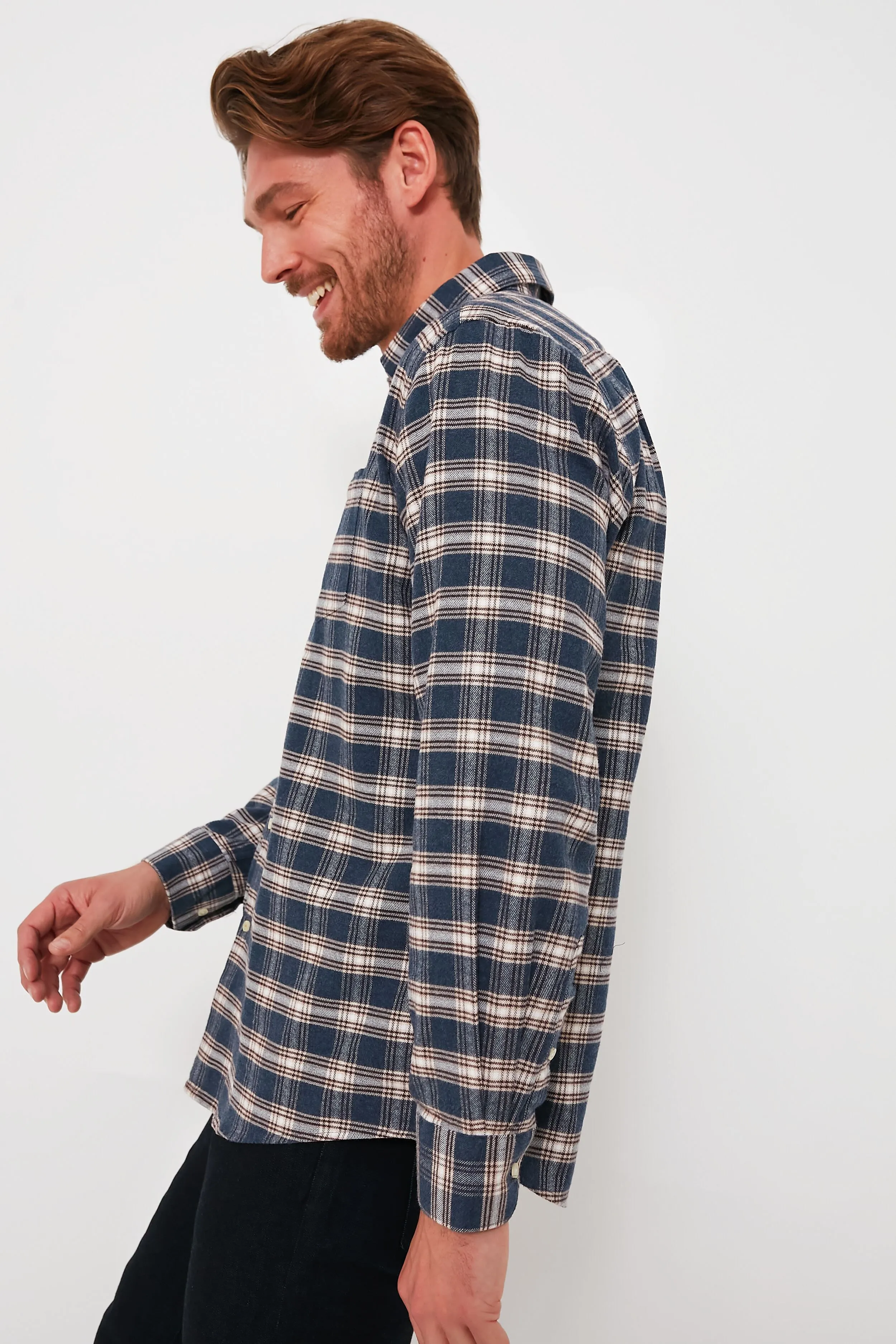 Navy Marl Bowburn Regular Fit Shirt