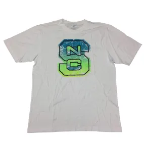 NC State Wolfpack Colosseum White Neon Paint Splatter Logo SS T-Shirt (L)