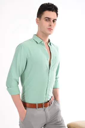 Neon Green New Age Oxford Semi Formal Shirt