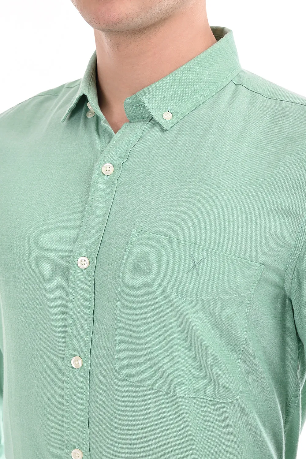 Neon Green New Age Oxford Semi Formal Shirt