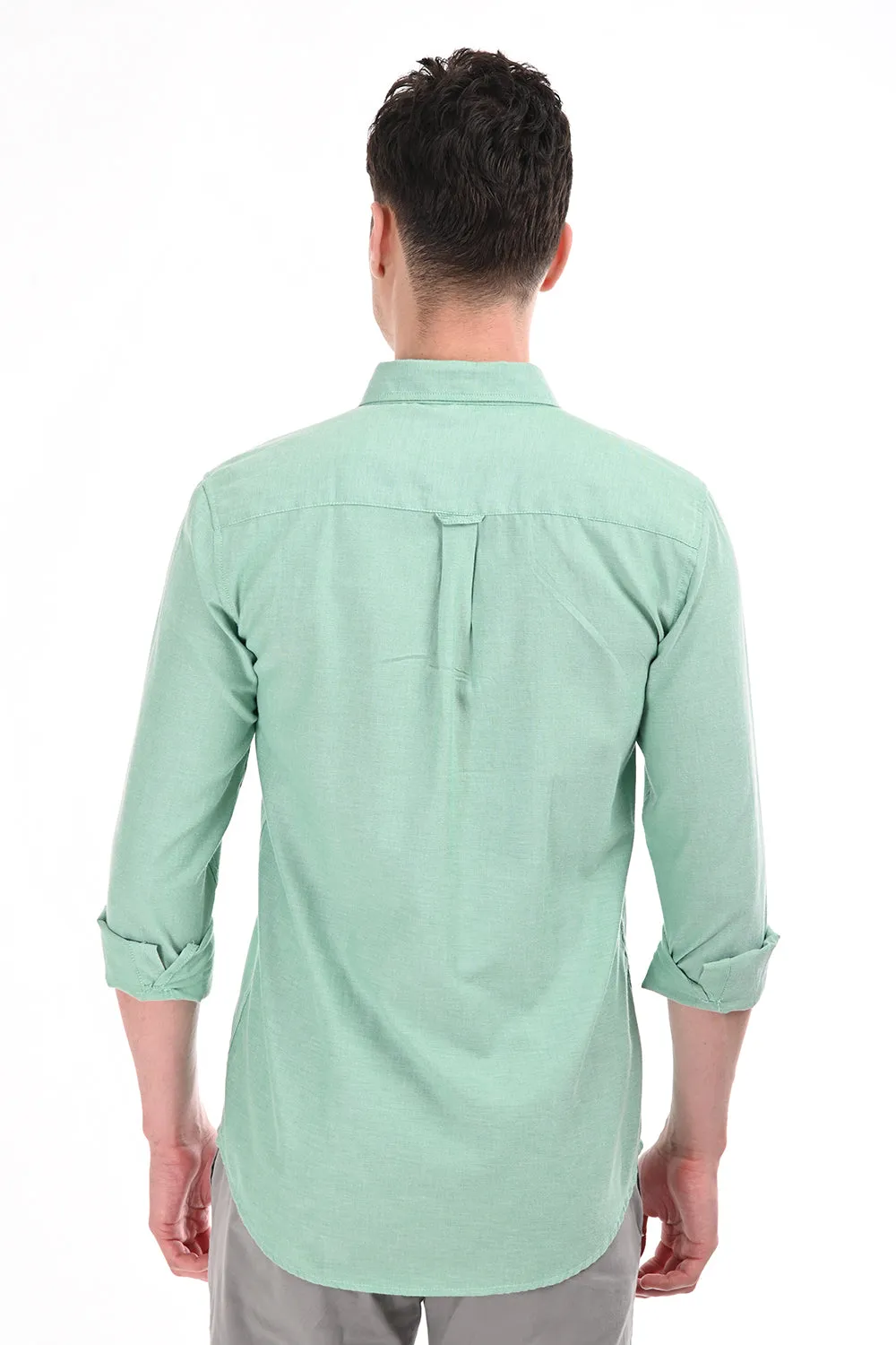 Neon Green New Age Oxford Semi Formal Shirt