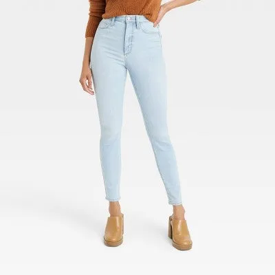 New - Women's High-Rise Skinny Jeans - Universal Thread Light Blue 14 Short