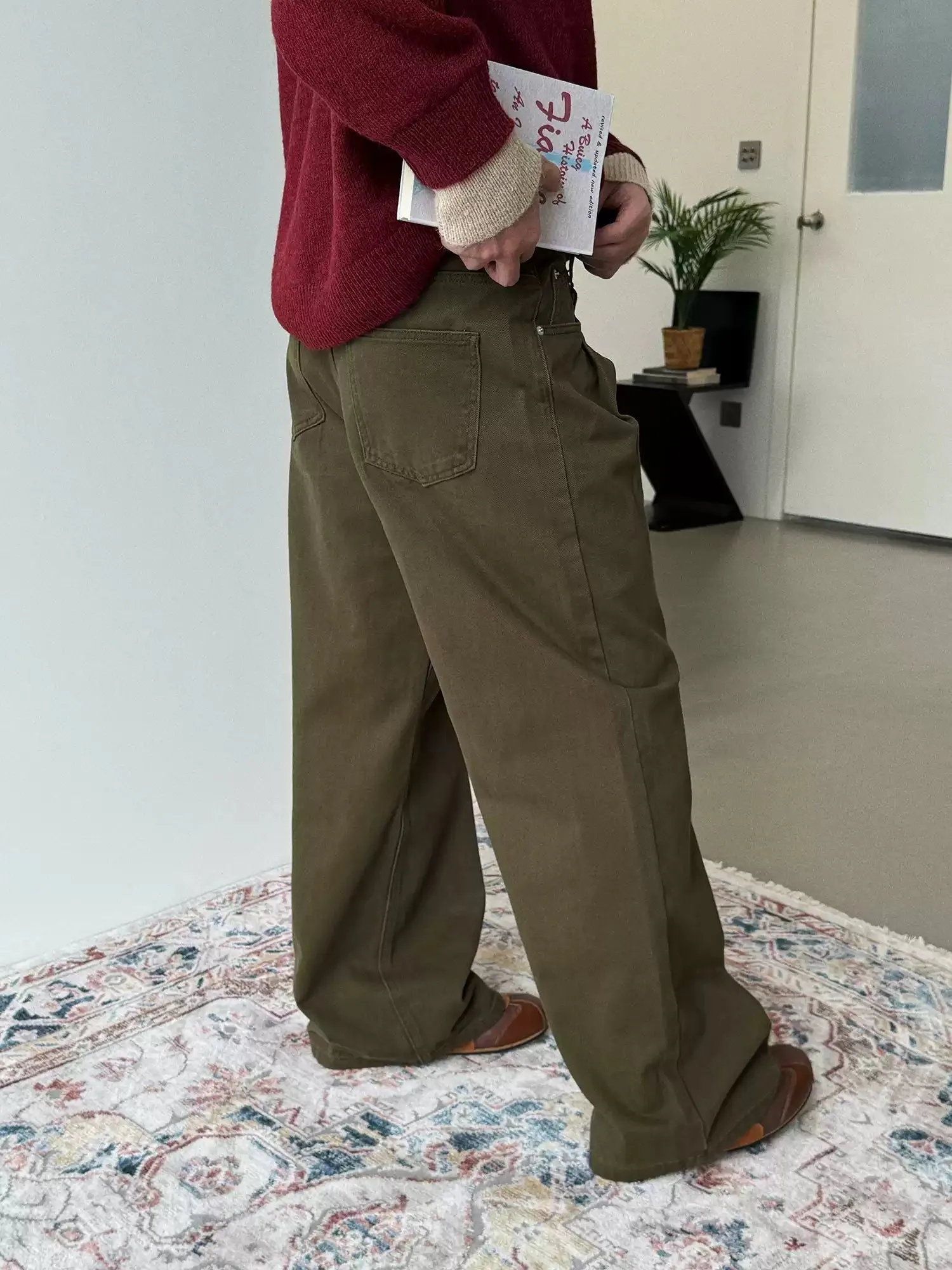 Nine Mid-High Waist Pleated Pants