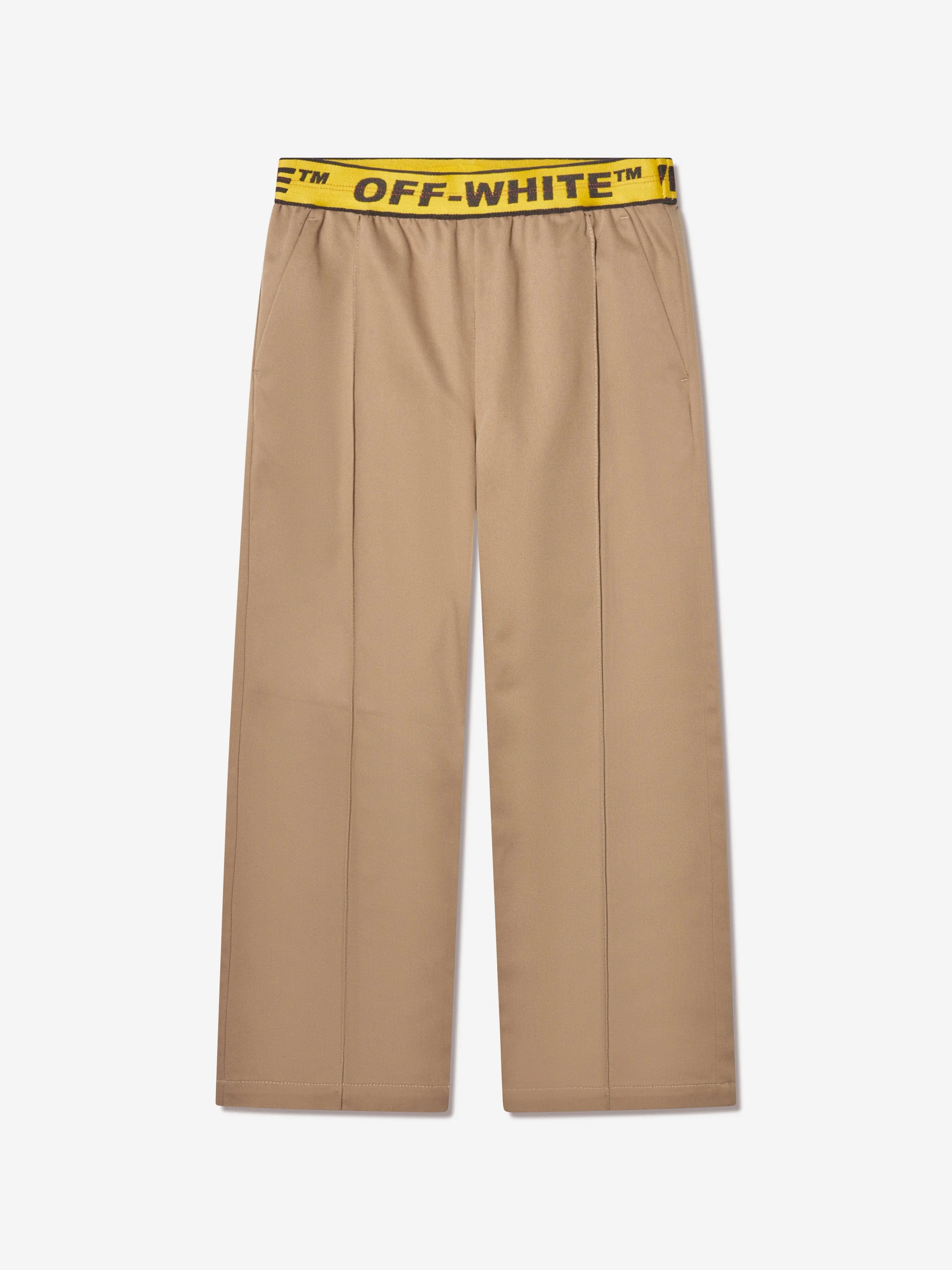 Off-White Boys Logo Industrial Chino Trousers in Beige