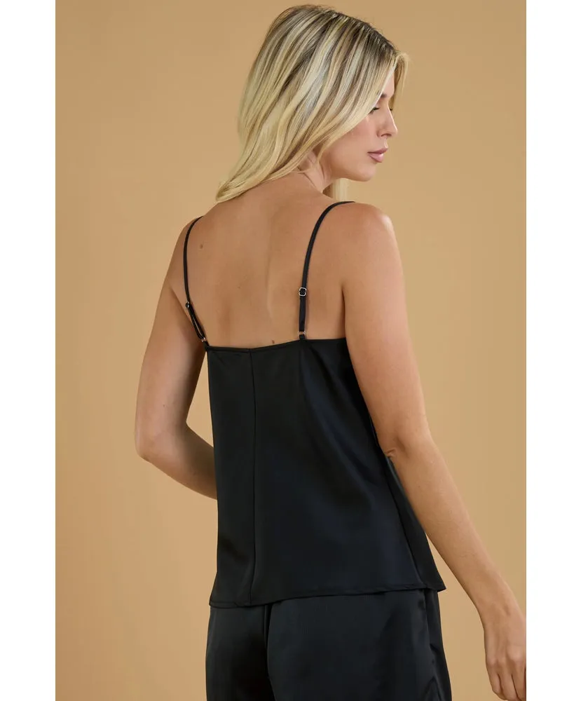 Oh The Places Satin Cowl Neck Cami