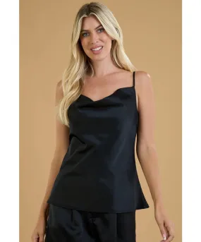 Oh The Places Satin Cowl Neck Cami