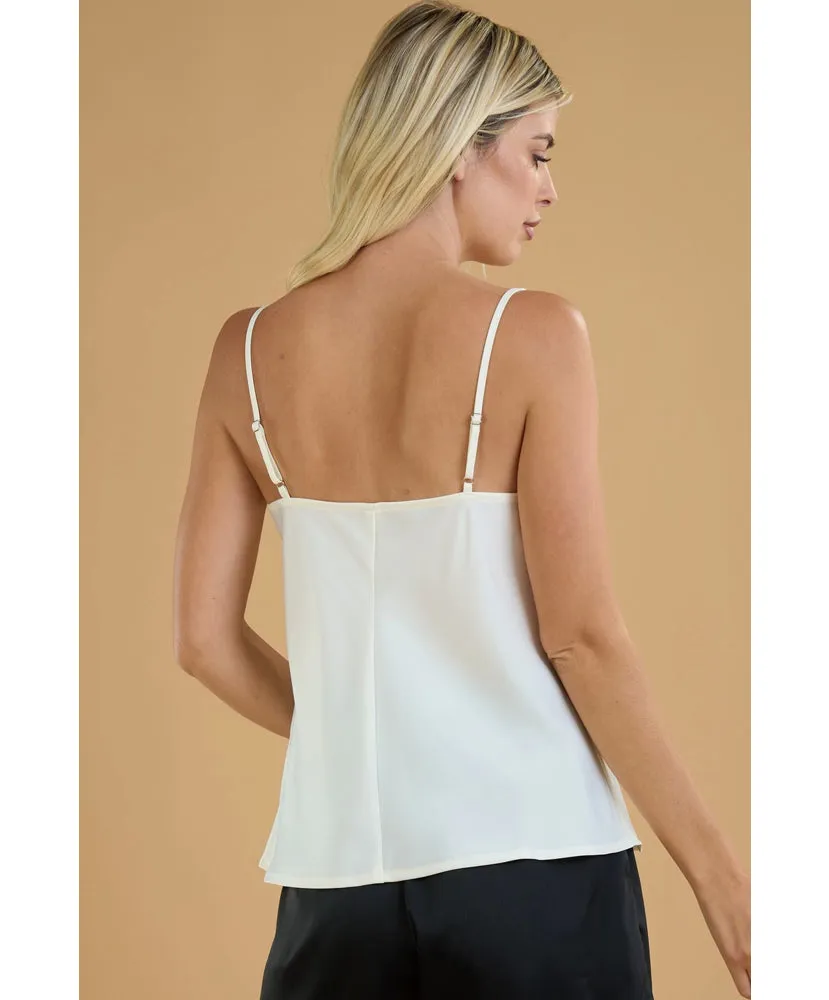 Oh The Places Satin Cowl Neck Cami