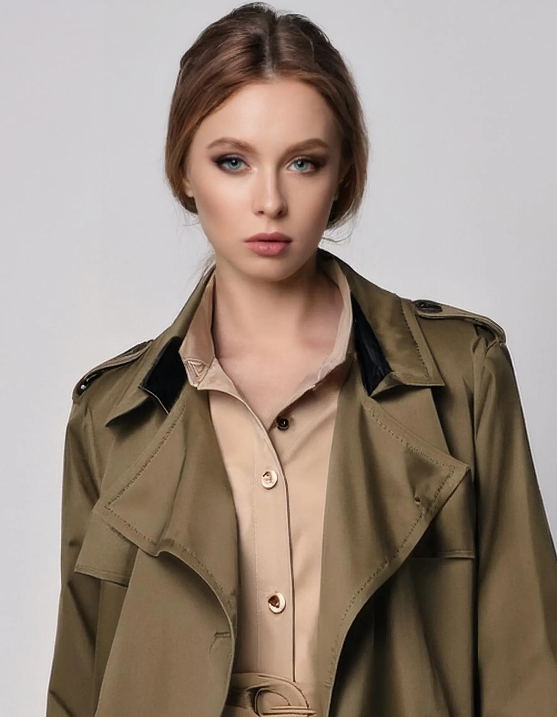 Olive Green Oversized Trench Coats