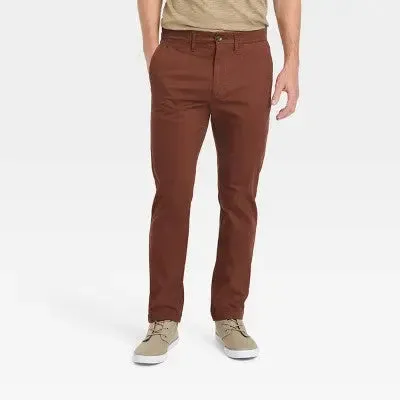 Open Box - Goodfellow & Co Men's Mid Rise Slim Leg Slim Straight Chino Pants Stretch