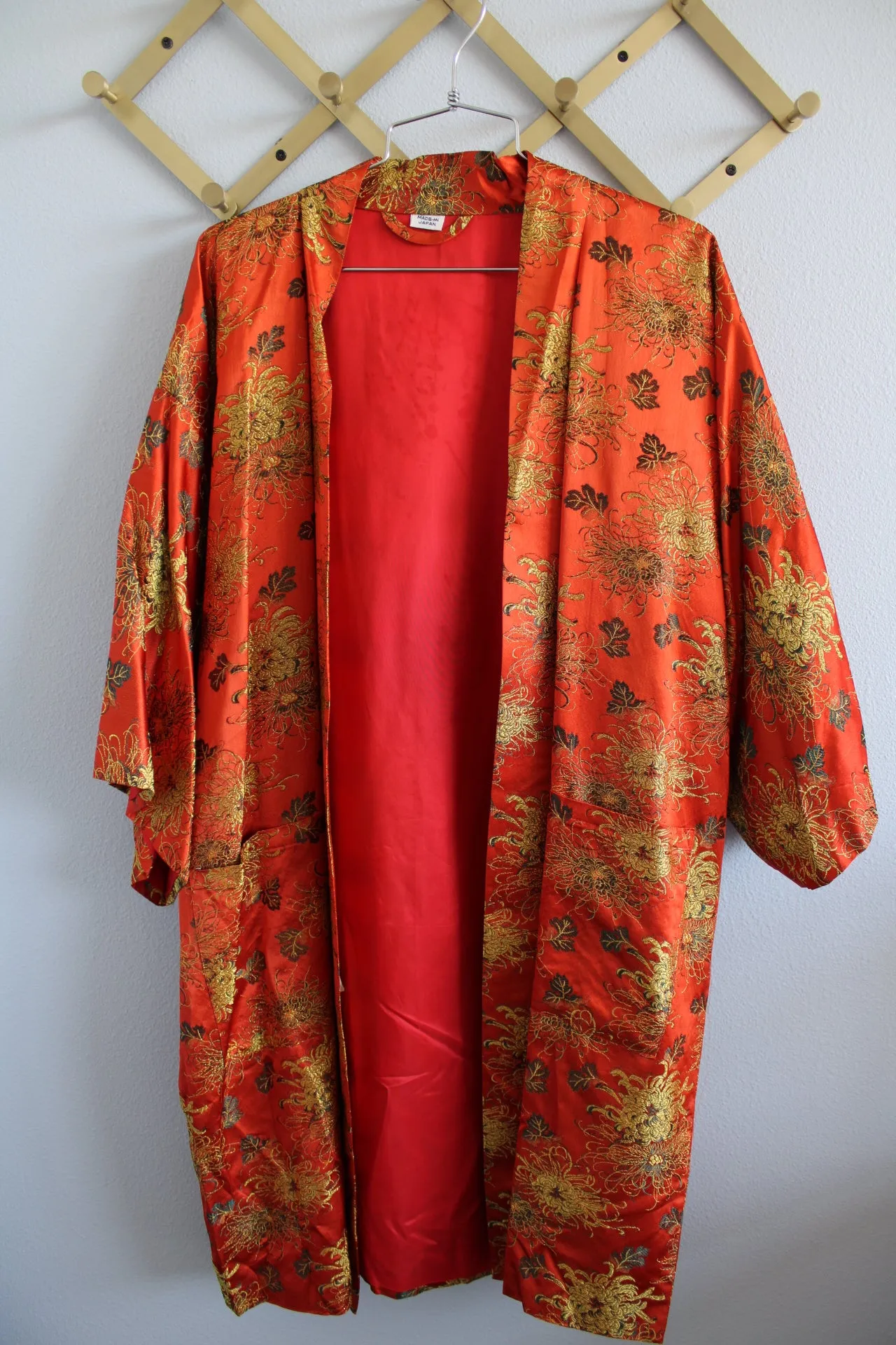 Orange with Gold Metallic Print Robe