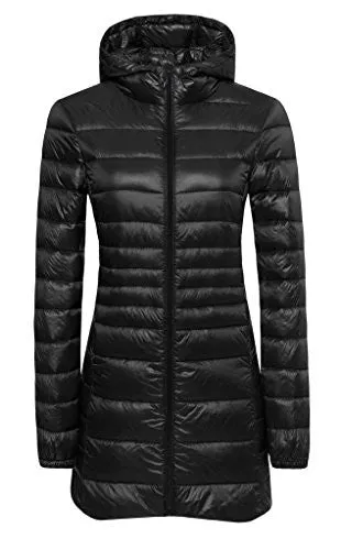 Orolay Women's Winter Outwear Light Coat Hooded Down Jacket Black S(Standard US Size)