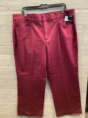 Pants Chinos & Khakis By Jm Collections In Maroon, Size: 18