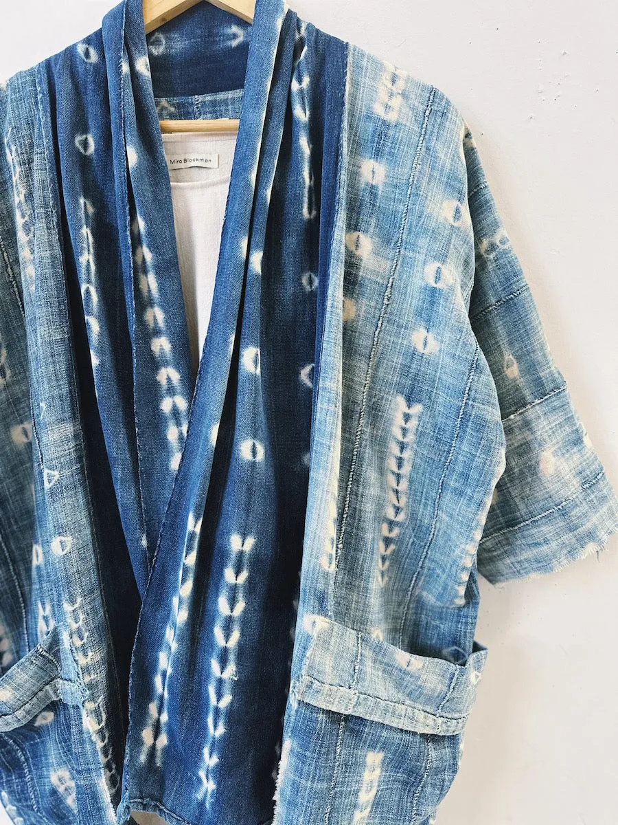 Patched Shibori Coat