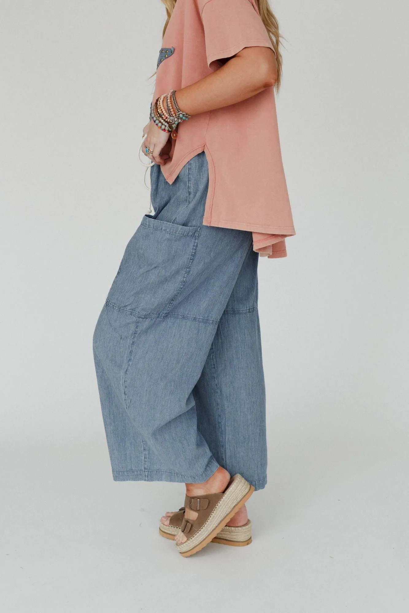 Piece Of Paradise Wide Leg Pants - Blue