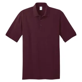 Port & Company Men's Athletic Maroon Tall Core Blend Jersey Knit Polo