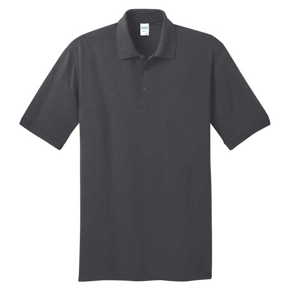 Port & Company Men's Charcoal Tall Core Blend Jersey Knit Polo