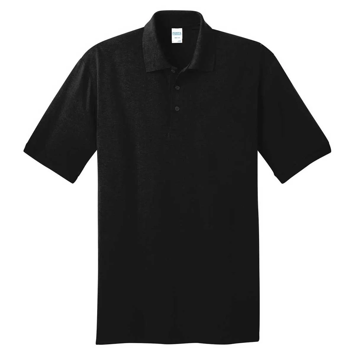 Port & Company Men's Jet Black Tall Core Blend Jersey Knit Polo