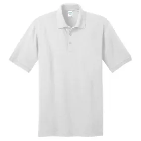 Port & Company Men's White Tall Core Blend Jersey Knit Polo