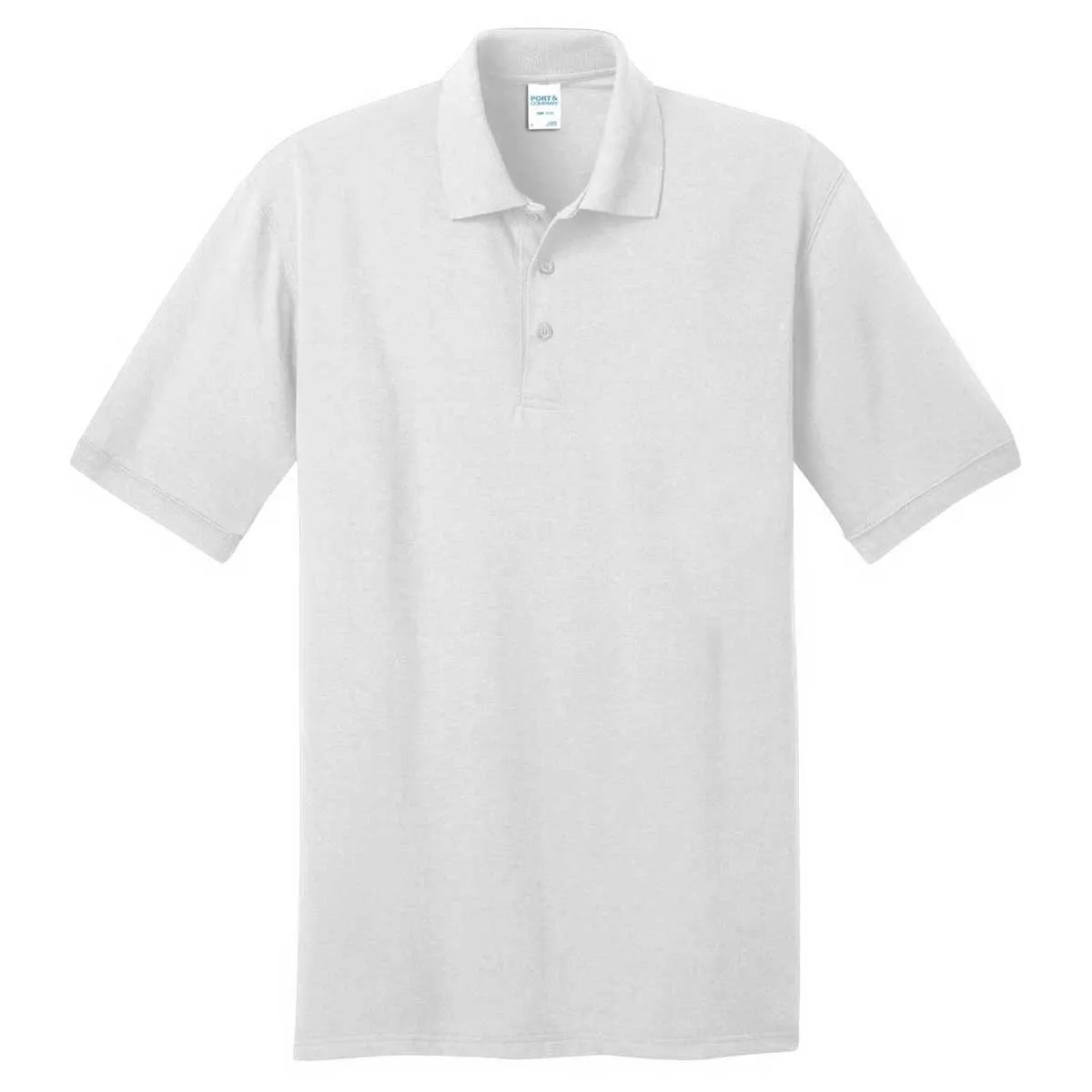 Port & Company Men's White Tall Core Blend Jersey Knit Polo