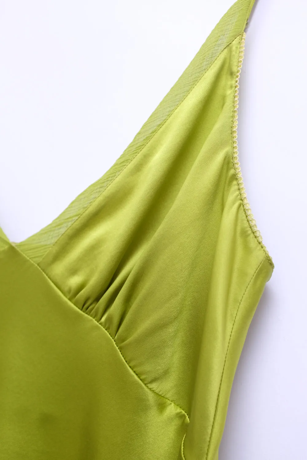 PURE SILK SATIN GREEN CAMISOLE