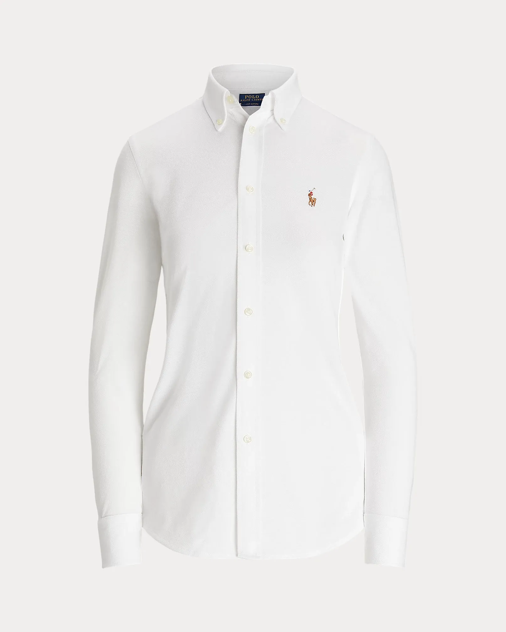 Ralph Lauren Slim Fit Knit Cotton Oxford Shirt | White