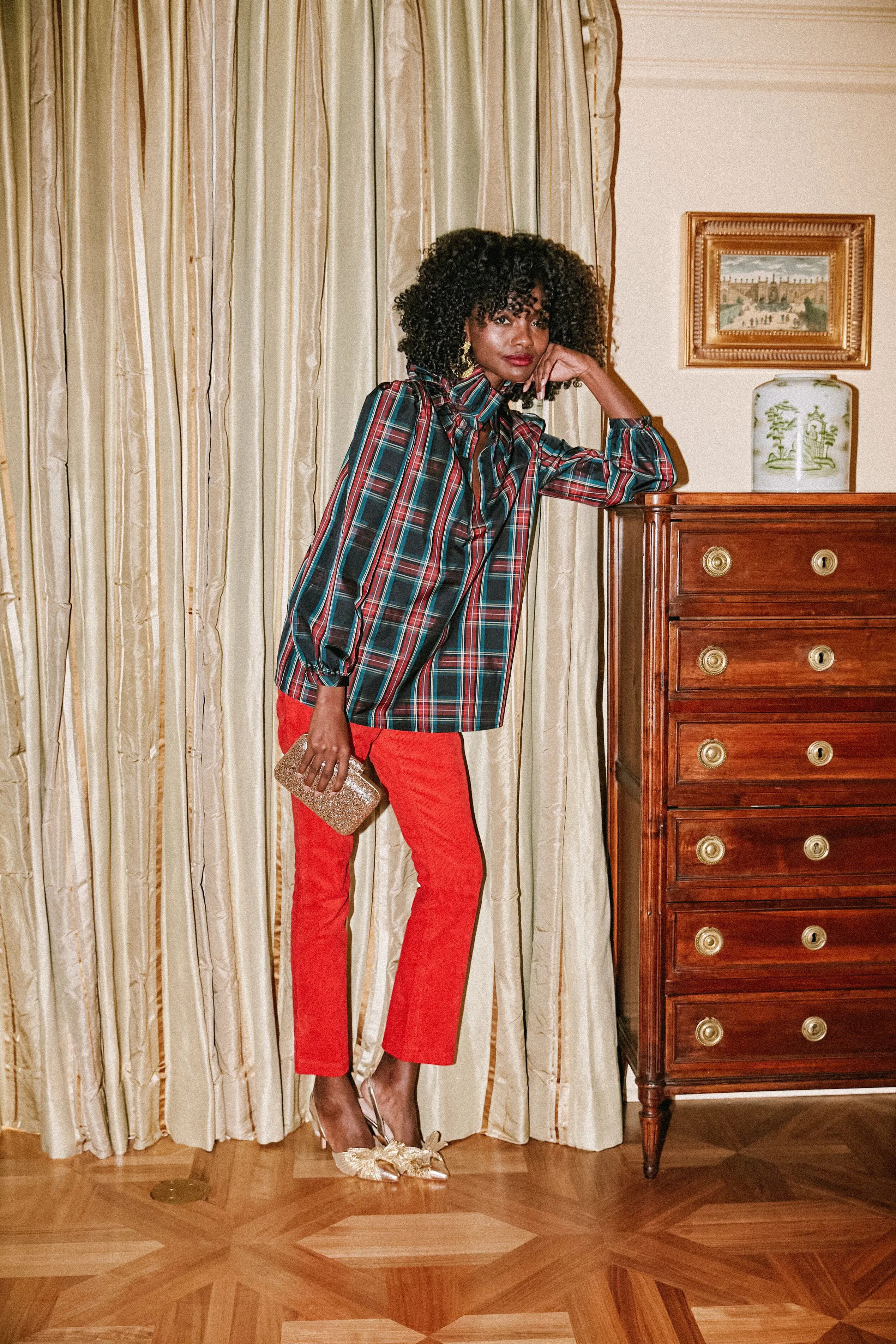 Red Corduroy Ashford Pants