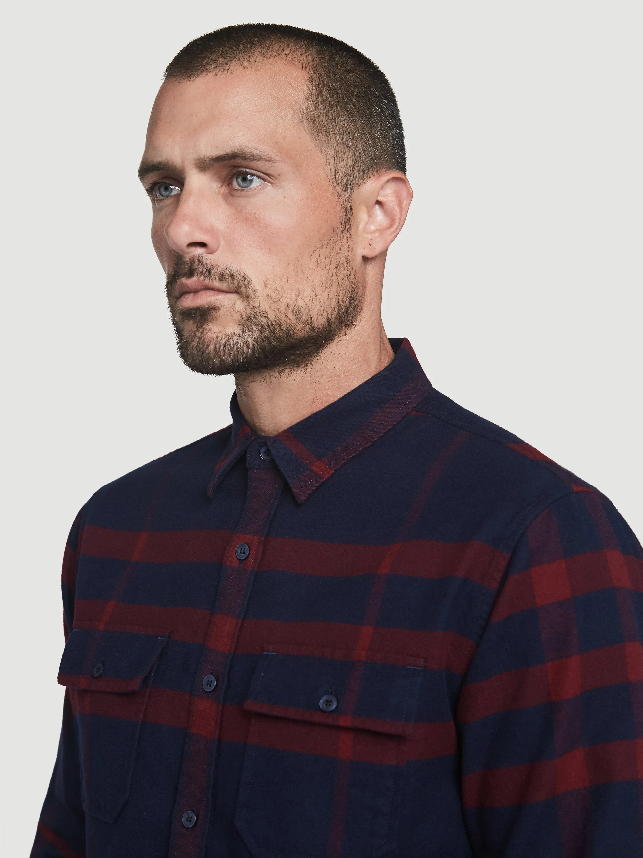 Refined Plaid Shirt -- Navy Multi