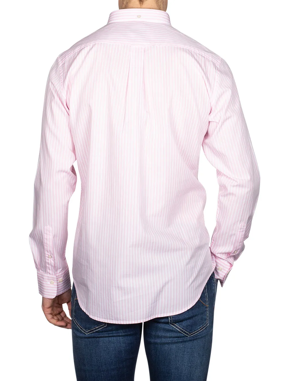 Regular Fit Striped Broadcloth Shirt California Pink