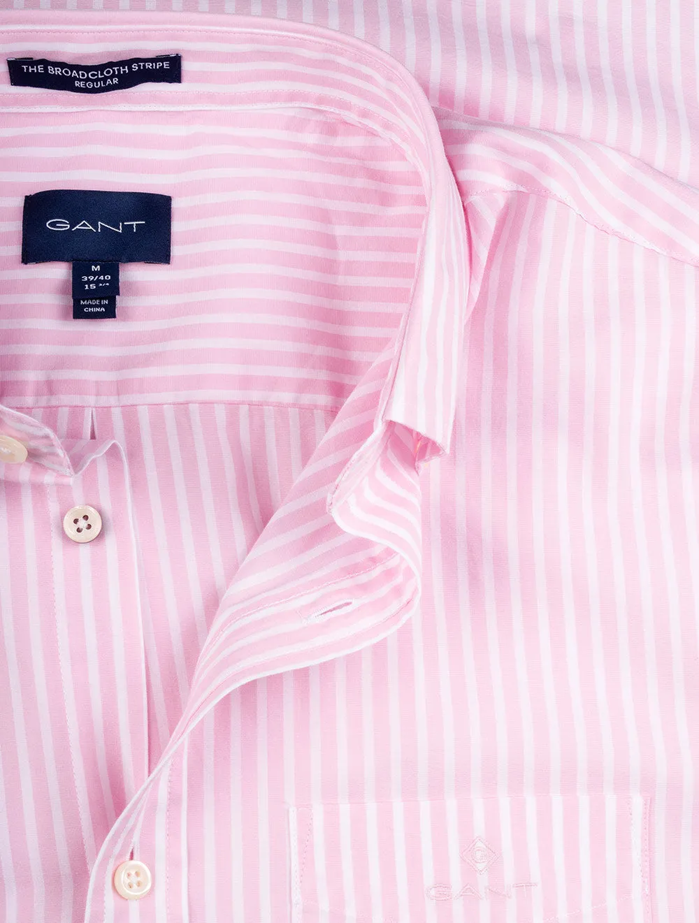 Regular Fit Striped Broadcloth Shirt California Pink