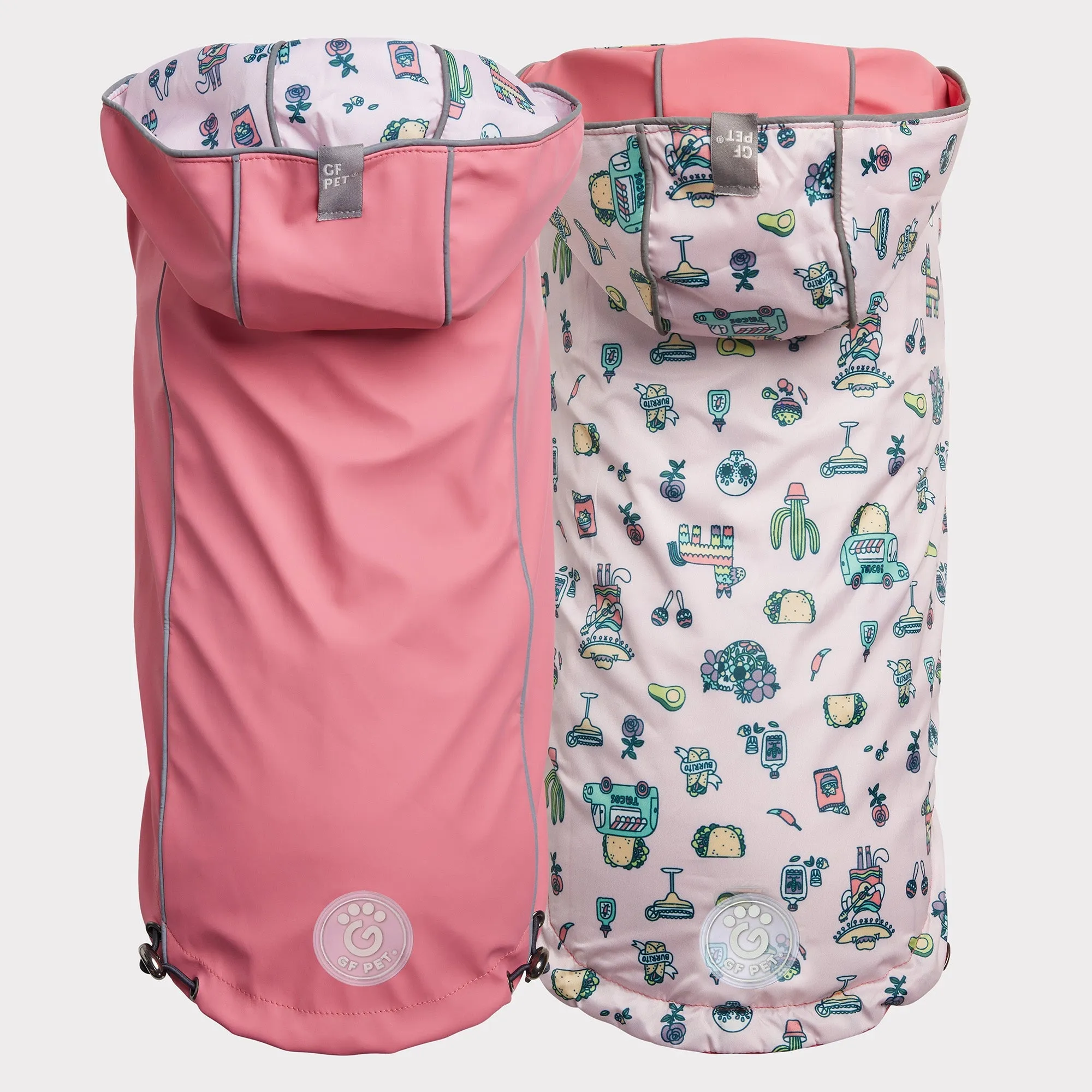 reversible raincoat - pink/fiesta