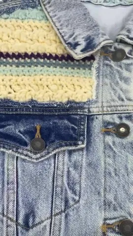 Reworked Denim Jacket With Crochet Detailing