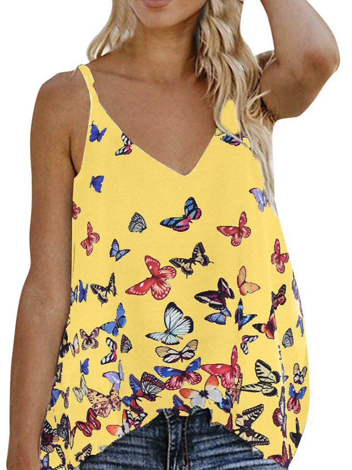 Romantic Pastoral Casual Loose Butterfly Strap Top