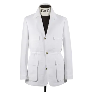 Safari Jacket in White Linen