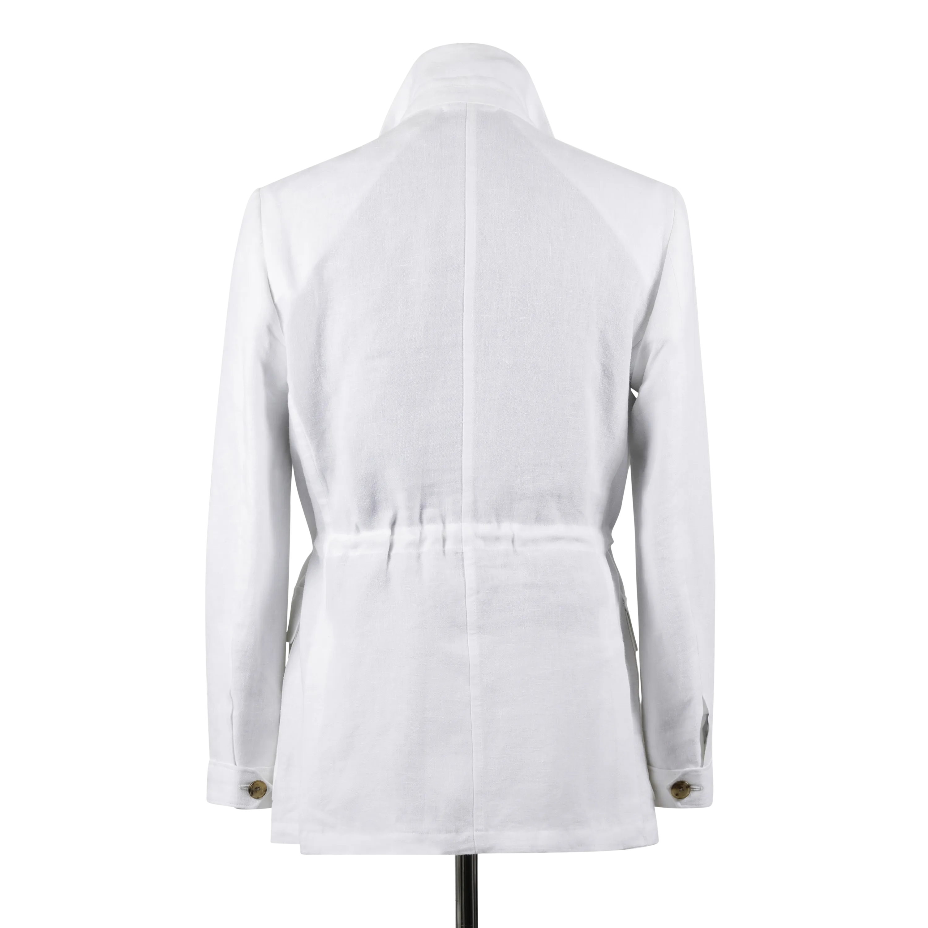 Safari Jacket in White Linen