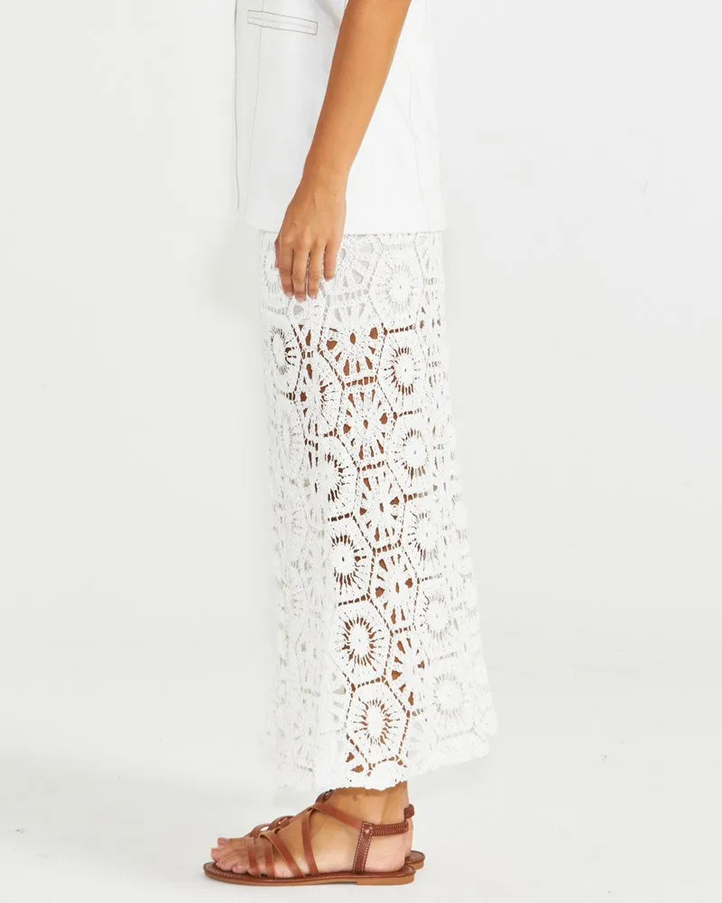 Sass Clover Lace Skirt - White