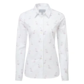 Schoffel Ladies Norfolk Shirt - Wine Labrador Print