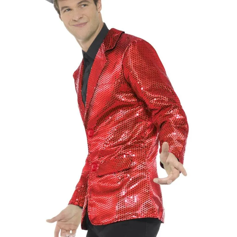 Sequin Mens Jacket - Red