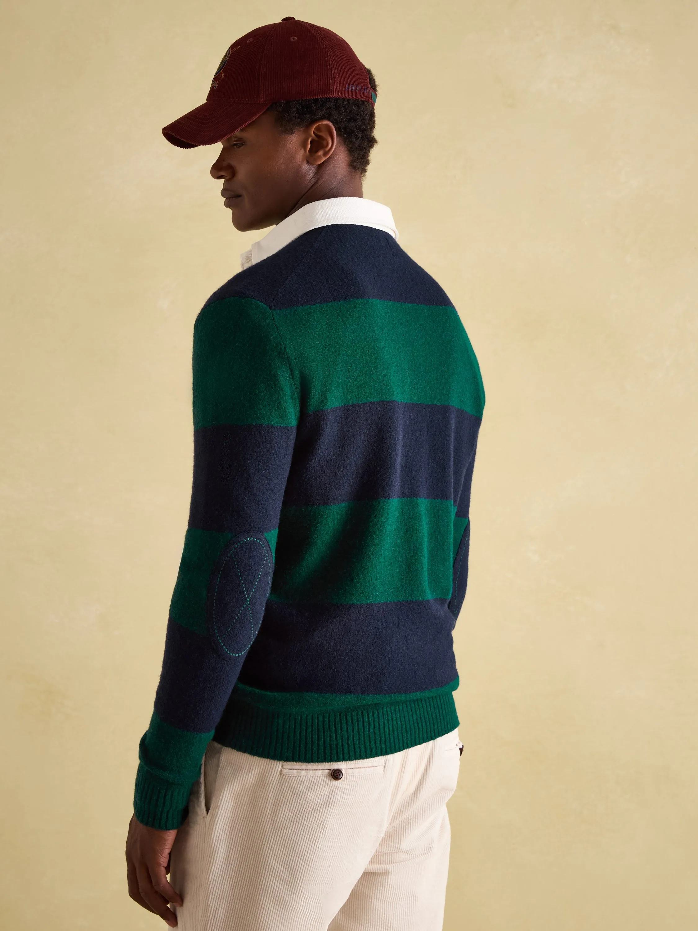 Seymour Green/Navy Knitted Rugby Shirt