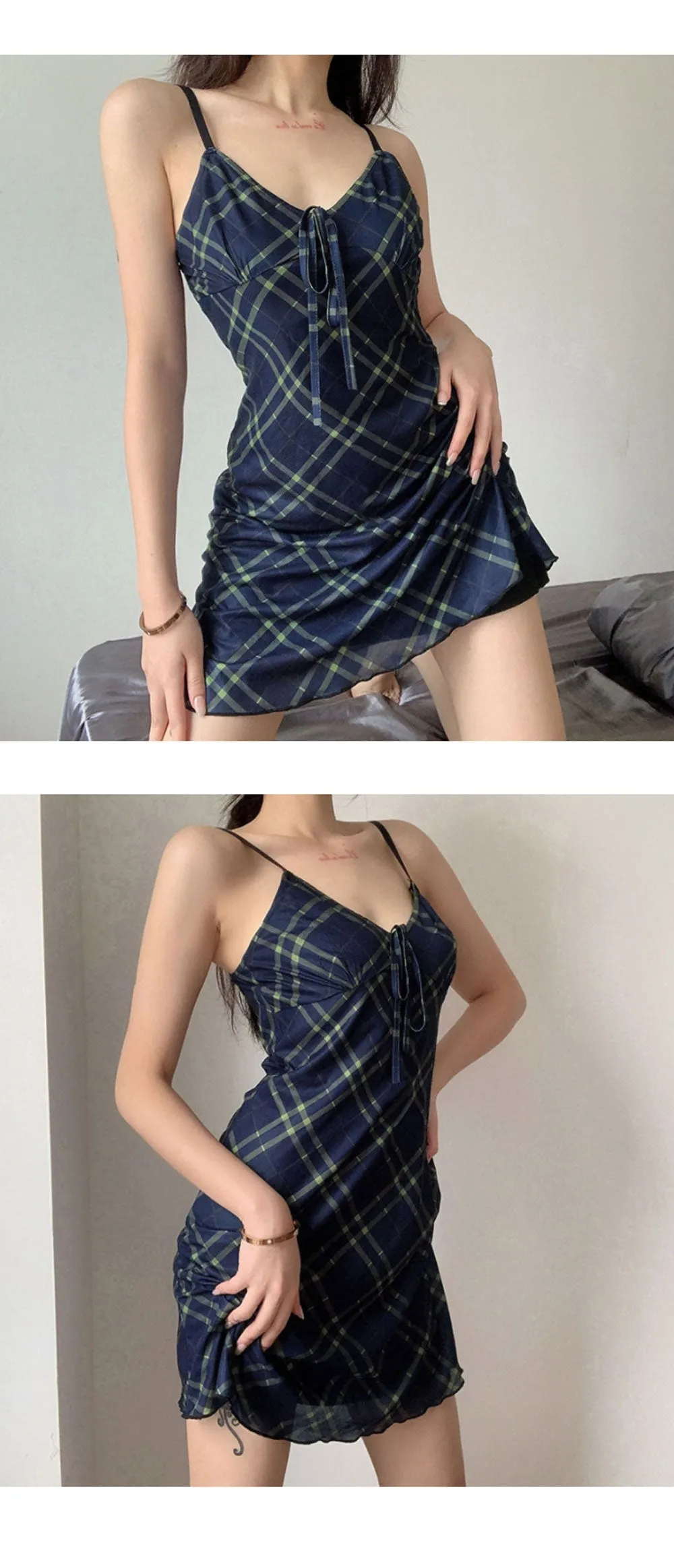 Sleeveless Short Dress Beach Satin Ruched Pleated Drawstring Casual Female Mini Dress