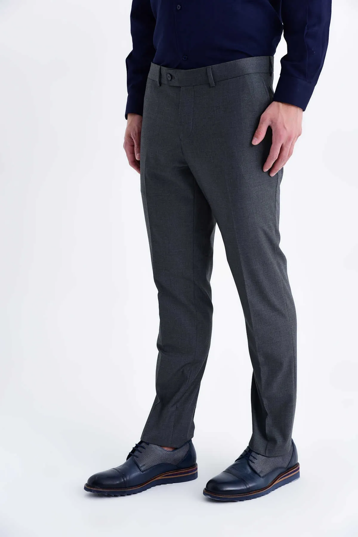 Slim Fit Gray Side Pocket Dress Pants