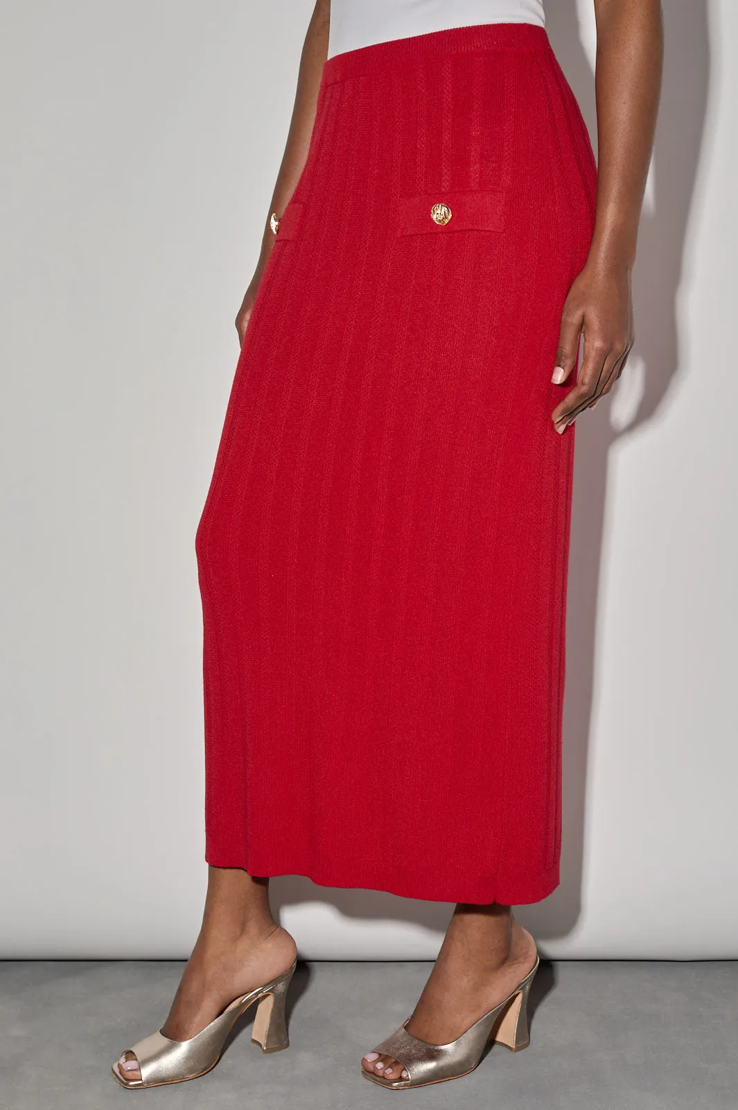 Soft Knit Multi-Stitch Maxi Skirt