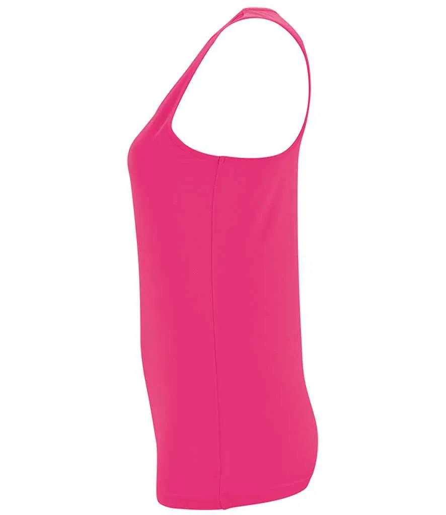 SOL'S Ladies Sporty Performance Tank Top | Neon Pink