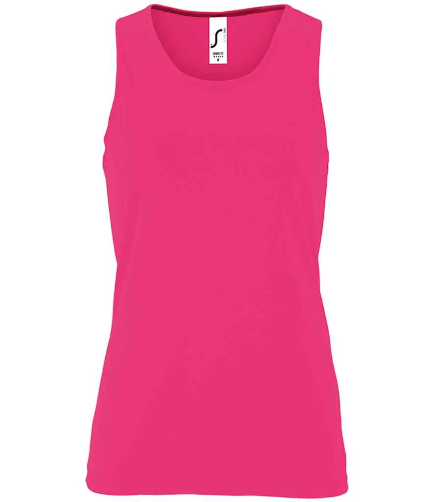 SOL'S Ladies Sporty Performance Tank Top | Neon Pink