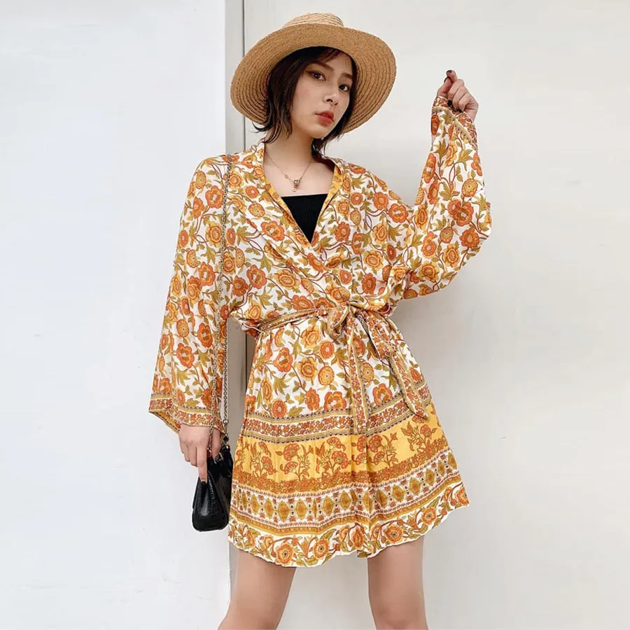 Spot of Sunshine Kimono Duster and Mini Dress