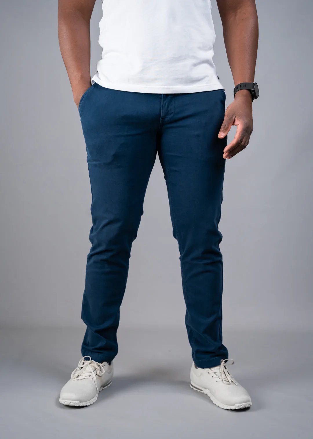 STRAIGHT FIT TOUGH CHINOS - DEEP BLUE