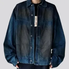 Street style oversized fit men's denim jacket