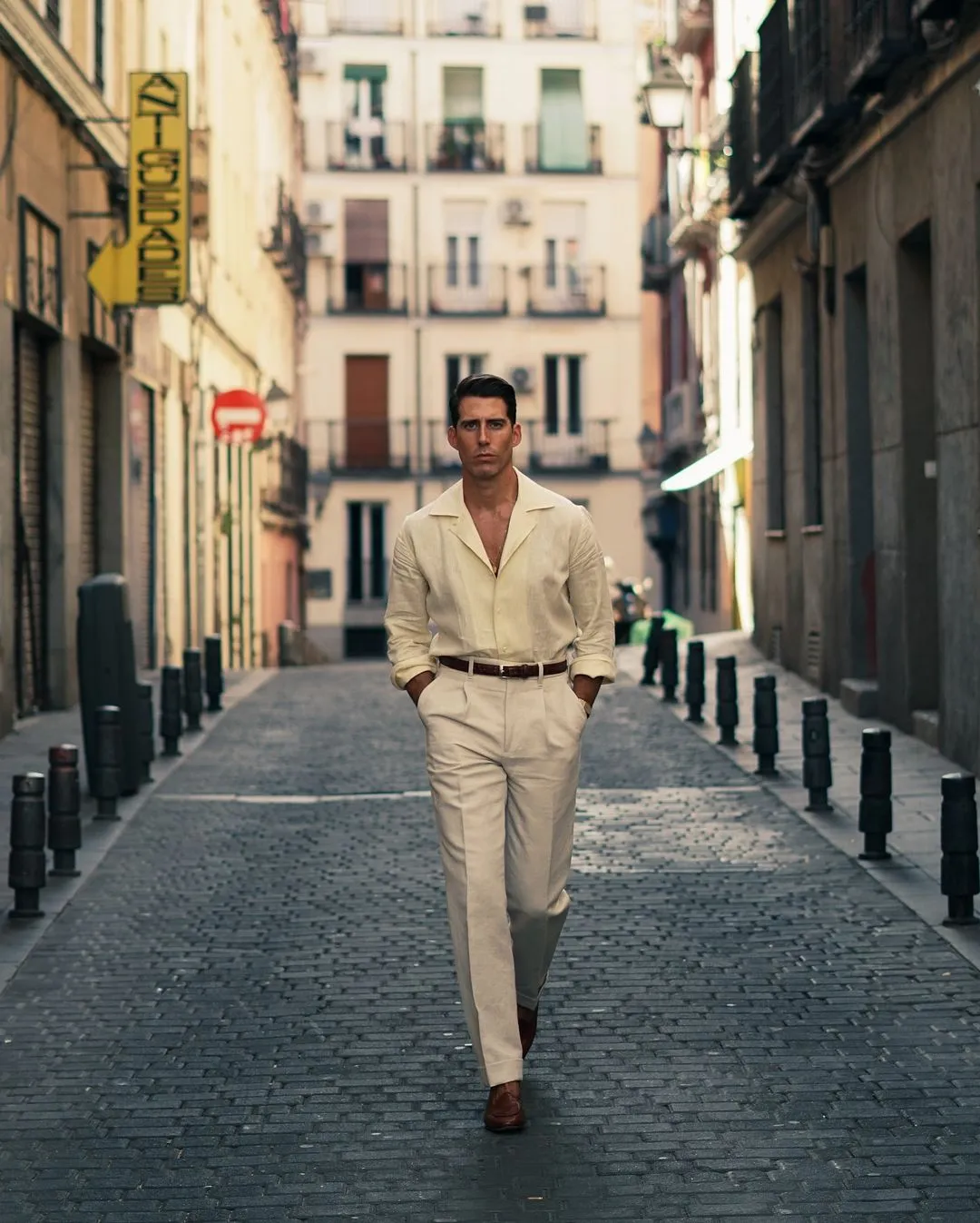 Summer Camp Collar Shirt in Yellow Linen